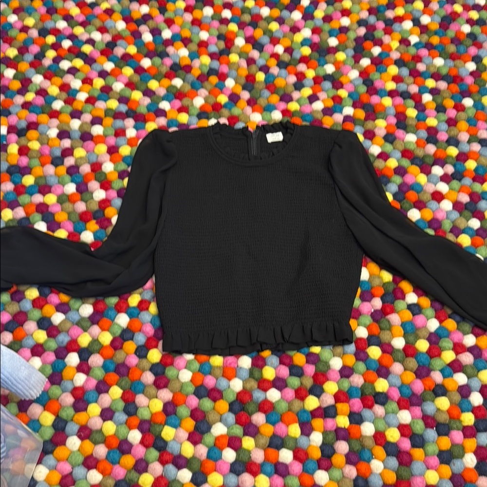 Aritzia Black Long Sleeve Blouse